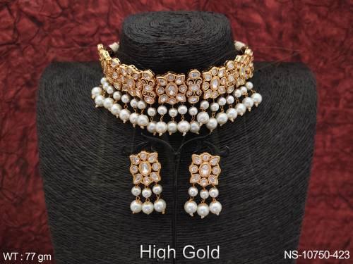 high-gold-polish-fancy-design-party-wear-beautiful-kundan-jewellery-choker-necklace-set-