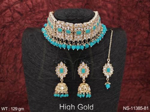 fancy-style-party-wear-kundan-stones-high-gold-polish-kundan-jewellery-choker-necklace-set-