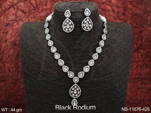 party-wear-black-rodium-beautiful-fancy-style-kundan-stones-kundan-necklace-set-
