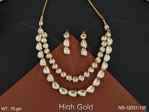 2-layer-high-gold-polish-fancy-style-party-wear-kundan-jewellery-kundan-short-necklace-set
