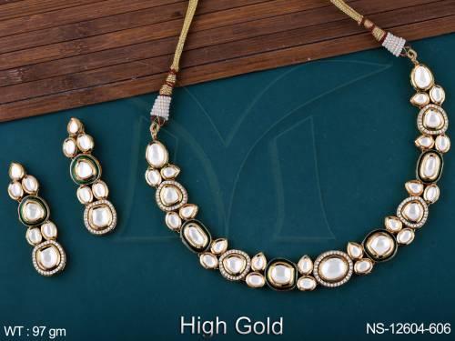 high-gold-polish-kundan-stones-party-wear-fancy-desing-kundan-jewellery-kundan-short-necklace-set