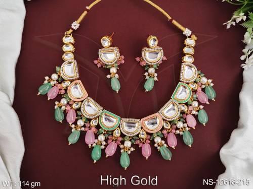 kundan-jewelry-high-gold-polish-designer-party-wear-fancy-design-kundan-short-necklace-set