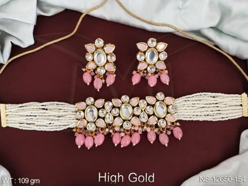 fancy-design-high-gold-polish-kundan-stones-clustered-pearl-kundan-jewelelry-choker-necklace-set-