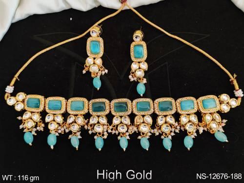 clustered-pearl-high-gold-polish-fancy-design-kundan-necklace-set