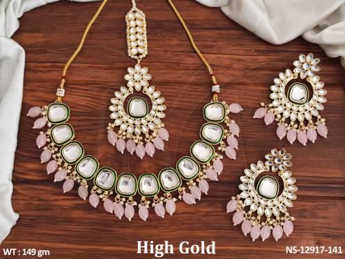 high-gold-polish-fancy-design-party-wear-beautiful-kundan-sort-necklace-set-
