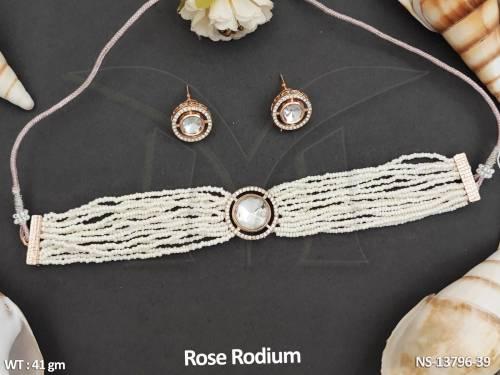 kundan-stones-ethnic-beaded-style-rose-rodium-polish-fancy-party-wear-kundan-jewellery-choker-necklace-set