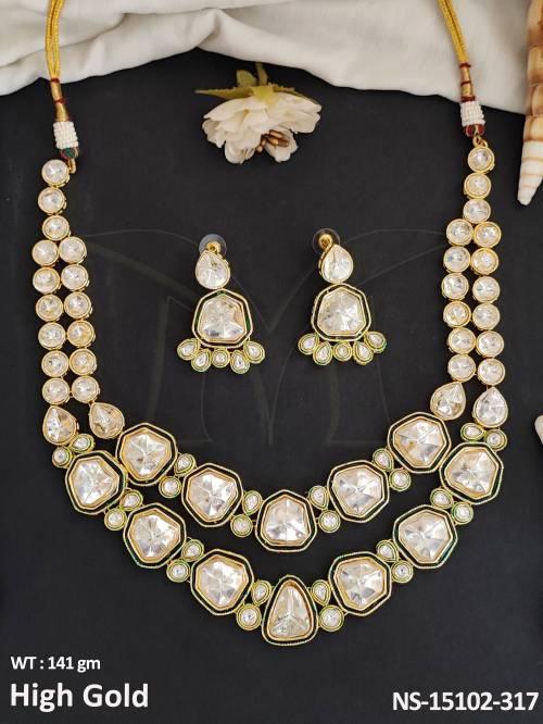 kundan-jewellery-high-gold-polish-designer-2-layer-necklace-set-