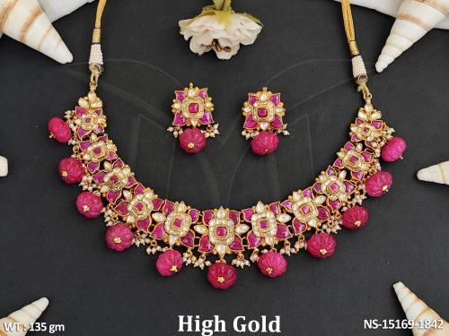 kundan-artificial-jewellery-high-gold-polish-party-wear-short-necklace-set-