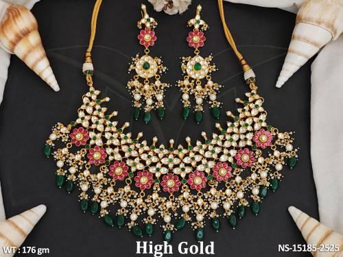 beautifully-designed-high-gold-polish-designer-cluster-pearl-kundan-necklace-set-