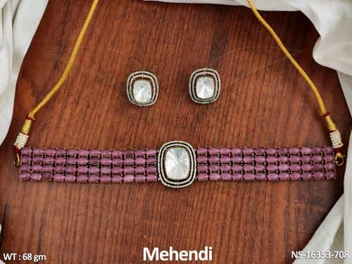 kundan-jewellery-mehendi-polish-fancy-style-short-necklace-set-