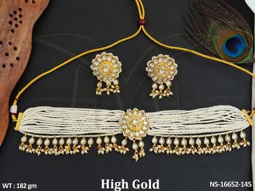 kundan-jewellery-high-gold-polish-clustered-pearl-necklace-set-