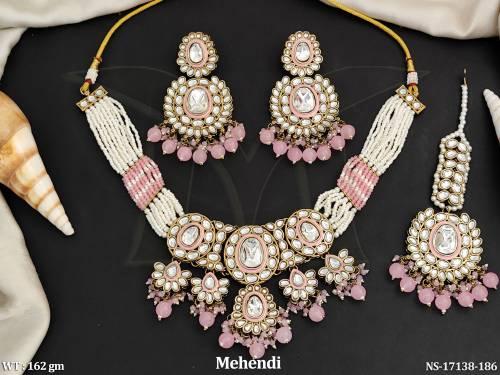 kundan-mehendi-polish-full-stone-clustered-pearl-party-wear-necklace-set-