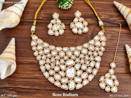 premium-kundan-rose-rodium-necklace-set-with-maang-tikka