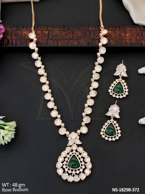 rose-rodium-kundan-necklace-with-earrings-for-women-