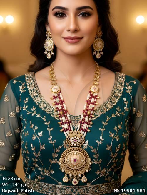 rajwadi-polish-green-bead-kundan-long-necklace-set