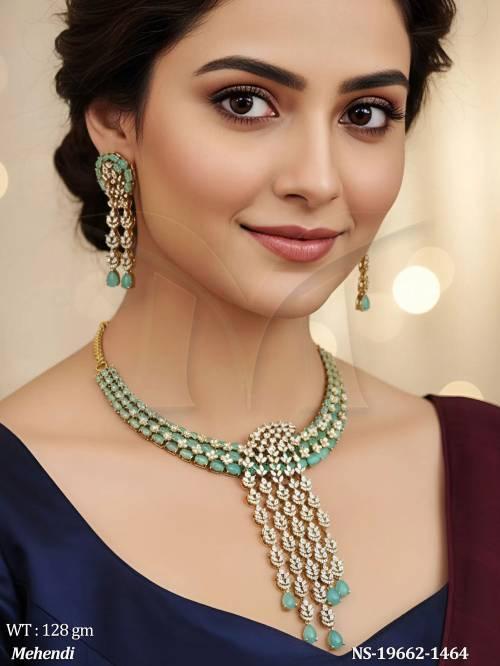 Kundan Bridal Designer Necklace Set with Long Earrings
