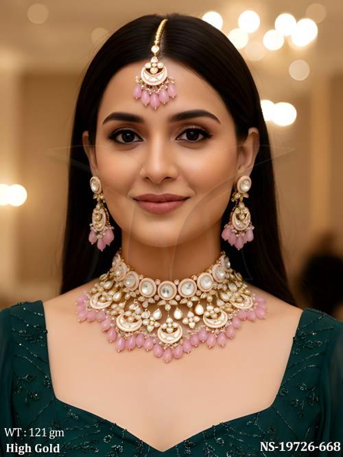 Designer Kundan Choker Set Heavy Wedding Jewellery