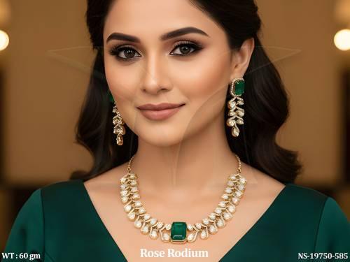 Elegant Kundan Stone Bridal Necklace Set for Women