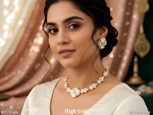 Ethnic Kundan Stone Necklace Set for Women