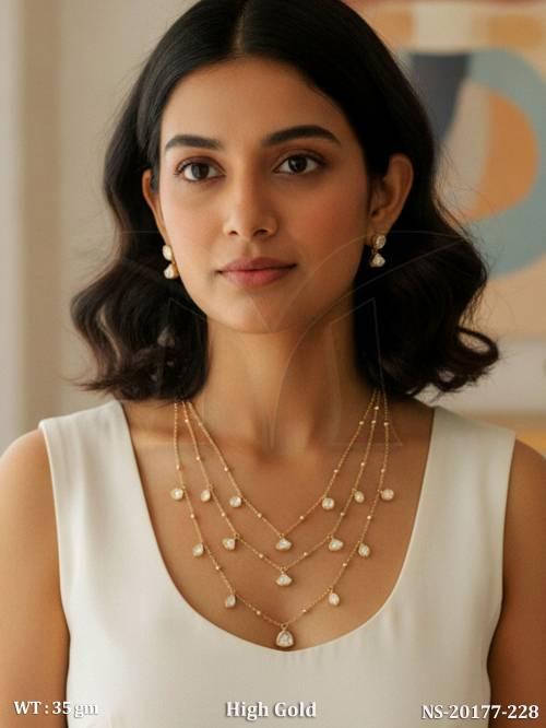 Royal High Gold Kundan Necklace Set For Party Wear