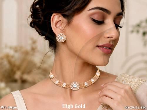 Elegant High Gold Kundan Statement Choker Set