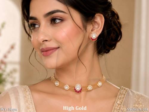 Elegant High Gold Kundan Designer Choker Set