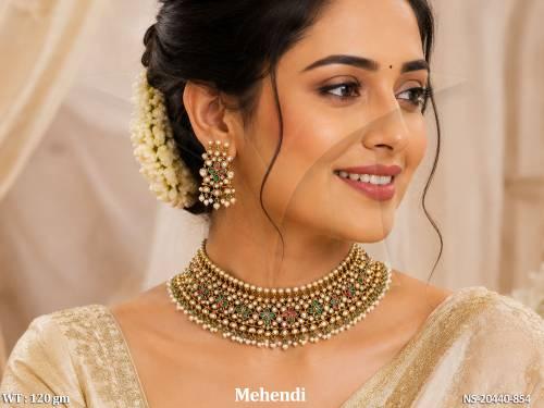 Designer Kundan Multicolor Pearl Necklace Set
