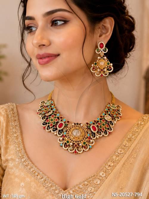 Multicolor Meenakari Kundan Necklace Set