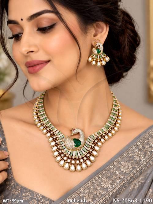 Royal Peacock Kundan Short Necklace Set