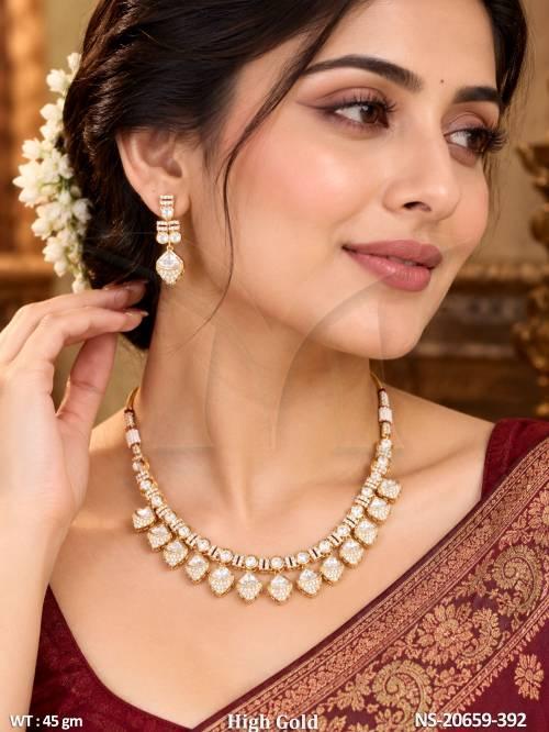   Royal Kundan High Gold Necklace Set with Matching Earrings