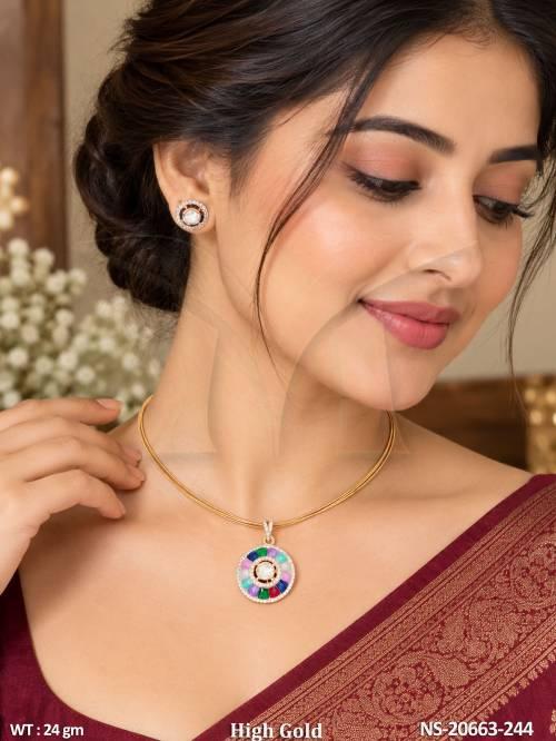 Kundan Fancy Designer Multicolor Necklace Set with Earrings