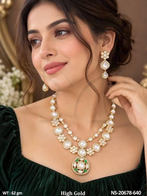 Elegant Kundan Full Stone Necklace Set