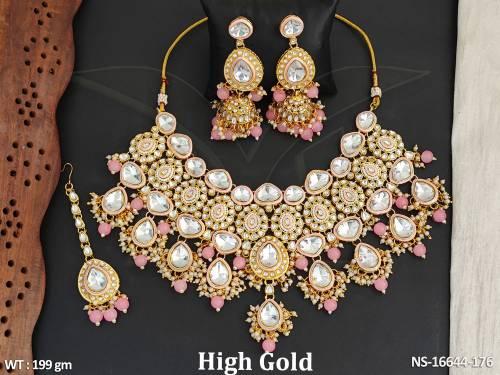 kundan-jewellery-high-gold-polish-designer-clustered-party-necklace-set-