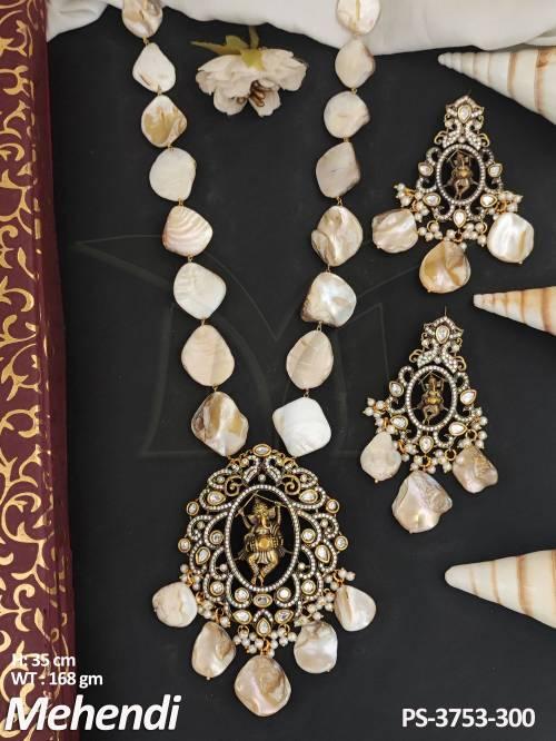 Kundan Jewellery Mehendi Polish Attractive Design Kundan Pendant Set 