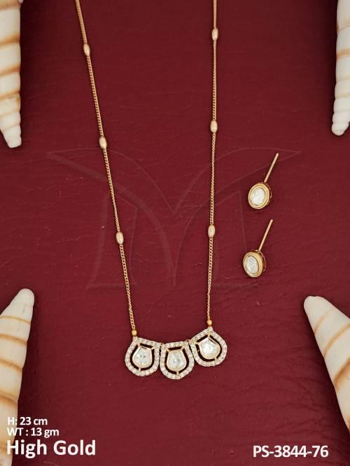 Kundan Jewellery High Gold Polish Kundan Pendant Set Party Wear  — PS-3844-76