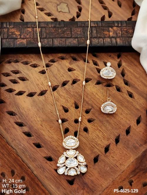 Design  Full Stone High Gold Polish Pendant Set   