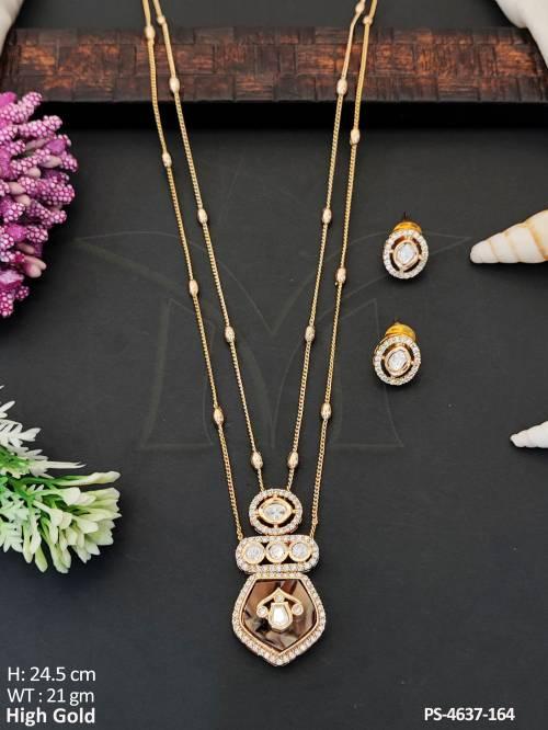 Kundan Design  High Gold Polish Pendant Set  