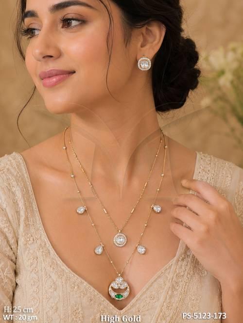 Traditional High Gold Kundan Layered Pendant Set for Women