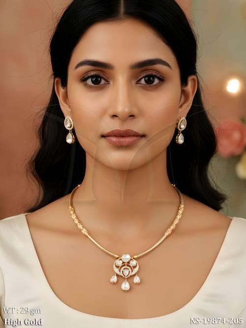 Elegant Kundan Drop Necklace Set for Women