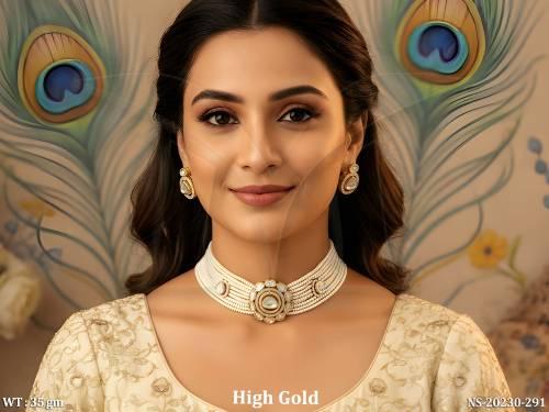 Designer Pearl Kundan Necklace Set for Women