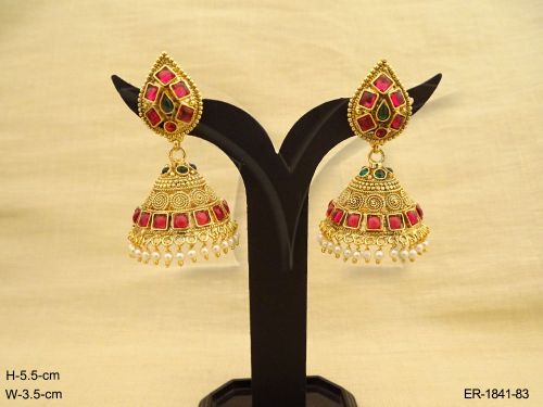 chakri flower jhumki antique earrings — ER-1841-83