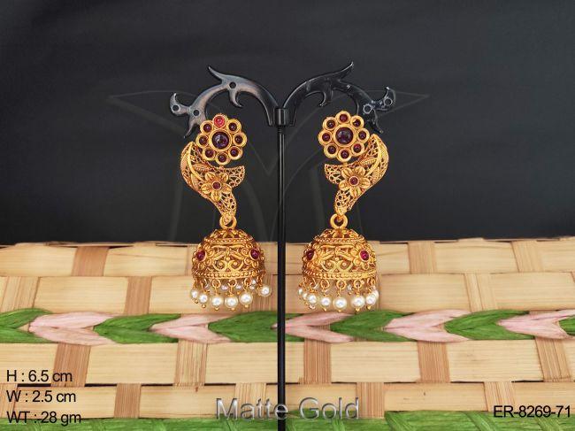 jhumka type designer kemp earring set