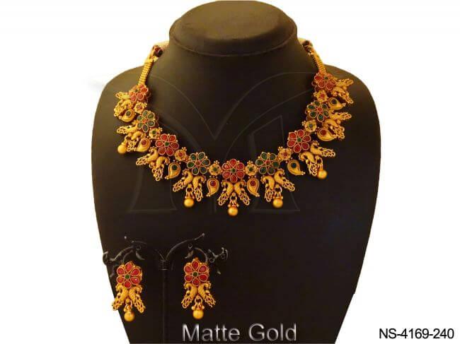 Dual Peacock Faced Kemp Necklace