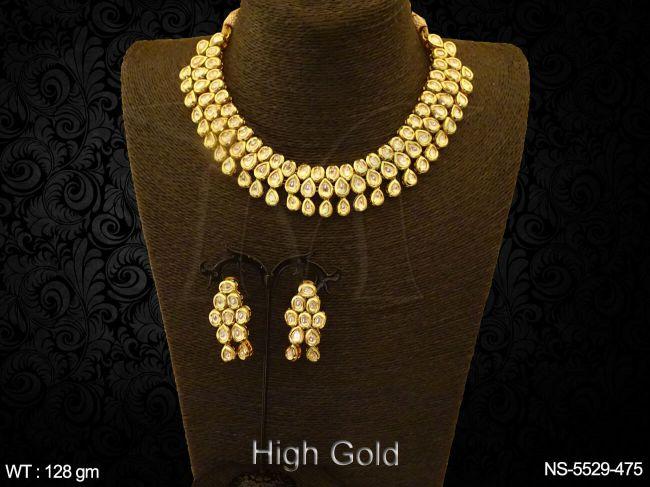 multi paan stoned kundan neckalce detail
