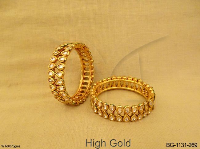 Red - Fabart Kundan & Mirror Work Handmade Bangle (Size - 2-10) 18