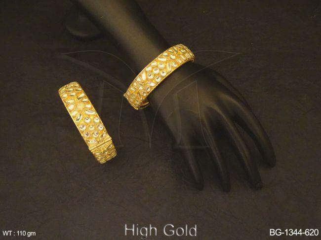 Medium Style full Stone Kundan Bangles