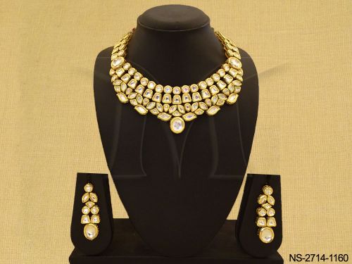 Round Chokor Leaf Kundan Necklace — NS-2714-1160