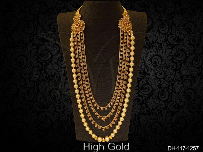Multi Layer Moti Stone Heavy Dulhan Set — DH-117-1257