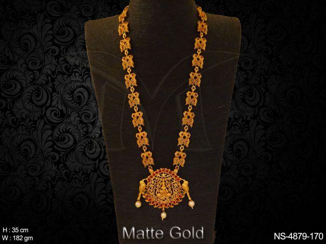Dual Peacock Style Laxmi Ji Temple Necklace Set — NS-4879-170