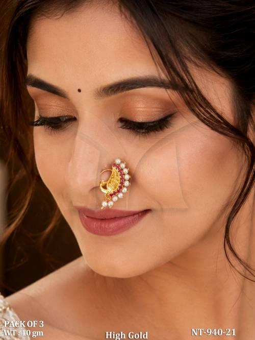 Fancy High Gold Maharashtrian Nath for Women